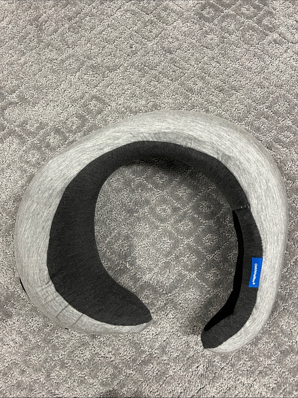 Grey Memory Foam Travel Neck Pillow by